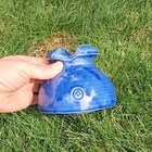 Ohio Brass Saddle Top Lt  Blue Insulator W  Slag Glazed Drip Porcelain Ceramic