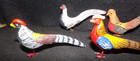 Five Vintage Bird Figures W  Metal Feet
