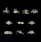 Vintage 925 Sterling Silver New Toe Rings Seafoam Green Collection - Set Of 10