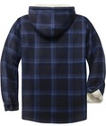 Scodi Men s Flannel Shirt Jacket Sherpa Lined Fleece Plaid Zip Up Hoodie Navy