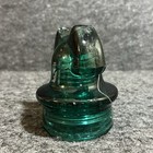 Vintage Glass Cable Insulator Roman Helmet Style Teal aqua blue green Swirl Rare
