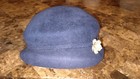 1950s Colby Wool Hat Womens Navy Blue Medium