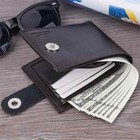 Real Leather Slim Wallets For Men Bi-fold Mens Wallet W  Id Window Rfid Blocking
