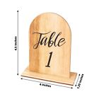 Natural 20 Rustic 4 5  Wooden Arch Table Numbers 1-20 Set Removable Base Party