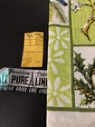 Vtg Parisian Prints Linen Kitchen  Tea Towel  Bird Design W mcm Accents  Nos