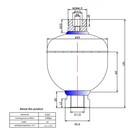 Hydraulic Diaphragm Accumulator  20cu in  0 32l   Max 4786psi thread  G1 2