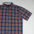 O neill Button Up Shirt Short Sleeve Men s Size Medium Red Blue Casual