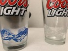 Brand New Coors Light Beer Pint Glass W rocky Mountain Texture Thermal Ice Blue 