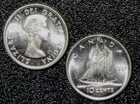   1 Coin From Roll    1957 Canada 10 Cents Silver Unc Bu Deep Cameo Proof Like