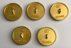Chanel Vintage Stamped Black Gold Glittery Cc Logo Buttons  Set Of 5  22 Mm