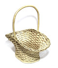 White Wicker Basket Woven Rattan Oval With Handle