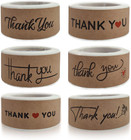 720 Pcs 1  X 3  Thank You Stickers Rectangle Gift Seal Kraft Paper Thank You    