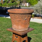Vintage Mexican Terracotta Planter 13  Large Rustic Clay Pot Weathered Patina