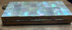Vintage Brass Two-sided Cigarette Makeup Compact Wristlet 1950s Mother Of Pearl