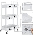3-tier Rolling Utility Cart With 12 Category Labels  Multi-purpose Storage Rack