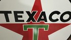 Texaco Porcelain Enamel Metal Sign 30 Inches Double Side Wth