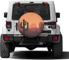  Desert Sunset Cactus Spare Tire Cover Dust-proof Wheel Tire Cover Fit 