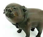 Modern Brass Pug Dog Figurine   Statue