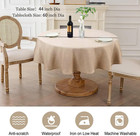 Ausspvoct Textured Linen 60 Inch Round Tablecloth Up To 48  Tables  Waterproof S