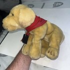 Fao Schwarz Puppy Dog Plush Brown With Red Collar 9 Inches Tall