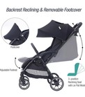 Compact Travel Stroller  Self-folding Lightweight Stroller With Oversized Black