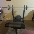 Weight Bench Press Bar With Three Sets Of Weights Brand  Golds Gym Xr17