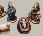 Vintage 1970s Holland Mold 22-pc Ceramic 24  Nativity Creche Large Hand Painted