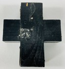 Vintage Milagros Folk Art Silver Cross Charms Wood Handmade Signed Artist