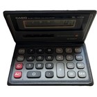 Vintage Casio Sl-100b 1985 Electronic Calculator In Foldable Case  Solar Cell