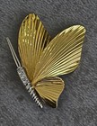 Vintage Italian Garavelli     18k Yellow   White Gold Diamond Butterfly Brooch