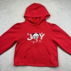 Disney Mickey Mouse Christmas Hoodie Youth Medium Red Joy Cartoon Casual Hooded