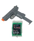 2 Airsoft Hand Gun Pistol Black 6mm Airsoft Plastic Bb Spring 1000 Pellets