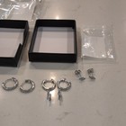 Orazio Hypoallergenic Stainless Steel Earrings Set Hoop Stud Huggie Crystal 4pk
