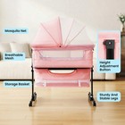 3 In 1 Baby Bassinet Bedside Crib Adjustable Portable Newborn Cradle With Wheels