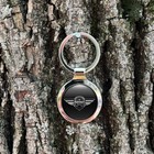 Solid Metal Keyrings Mini Cooper Dome Round Epoxy Emblem Key Fob  Gift Keychain