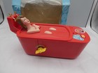 1996 Beauty In The Bath Saving Bank Everlast Toys Red Wind Up Works