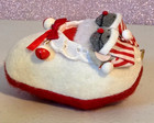 Vintage Russ Berrie   Co  Felt Mice Sleeping In Shoe Christmas Ornament 4 