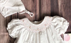 Nwt Petit Ami White Pintuck Smocked Bishop Baby Girls Daygown Dress Newborn Hat