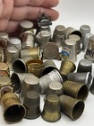 Collector s Thimbles Lot Of 39 Metal Antique Shadowbox Trinkets    