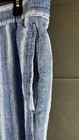 Men s Blue White Striped Linen Rayon Pajama Pants Xl Elastic Waist Pockets