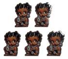5 Pc Betty Boop - Acrylic Flatback Charms - For Badge Reels   Crafts