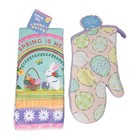 Easter Basket Bunny Kitchen Towel   Egg Oven Mitt Mitten Potholder Spring Decor