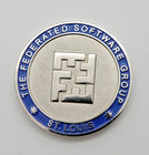 Federated Software Group St  Louis Challenge Coin Silver Tone   Enamel 1 5  Rare