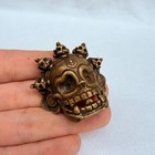 Old Chinese Tibetan Buddhism Yellow Lima Copper Shri Chitipati Pendant Amulet