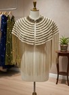 Hand Beaded Luxury Poncho Cape   Bridal Evening Party Wear   Handmade Designer