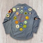 Vintage 70s Girl Scout Camporee Long Sleeve Shirt With Patches Washington Rare