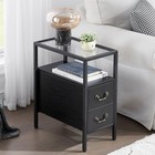  End Tables  24  Height Narrow Nightstands  Modern Tall Night Stand With 
