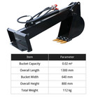 Skid Steer Hydraulic Backhoe Attachment  Quick Attach Digging Bucket Heavy Duty