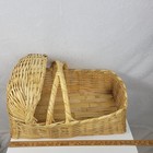 Vintage Hand-woven Wicker Seagrass Baby Moses Basket X-large Hooded Bassinet