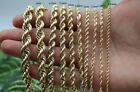 14k Gold Plated Sterling Silver Rope Link Chain Necklace 925 Silver Chain Unisex